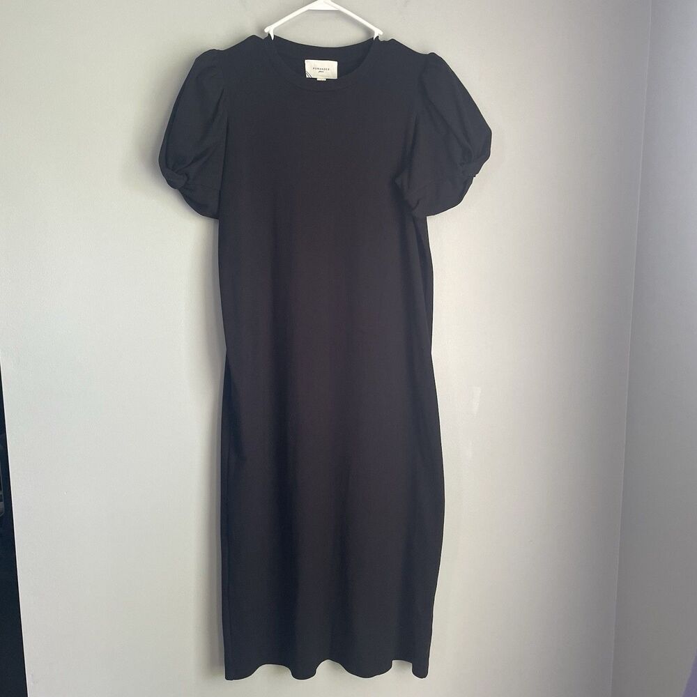 Pomander Place Dress Size L Tuckernuck Black Short Puff Sleeve Vesty Maxi Dress